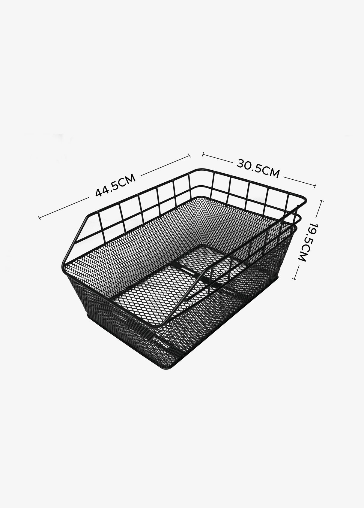 Die Größe des ENGWE Hinterkorbs beträgt 44,5 cm * 30,5 cm * 19,5 cm.