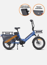 Blaues ENGWE LE20 enthält Aufbewahrungshülle und Kissen.