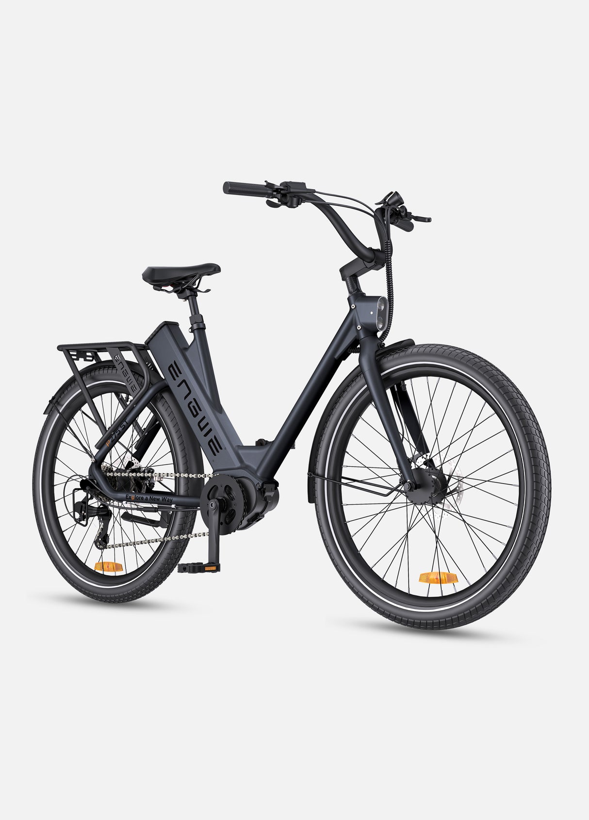 Ein schwarzes Engwe P275 ST Urban E-Bike