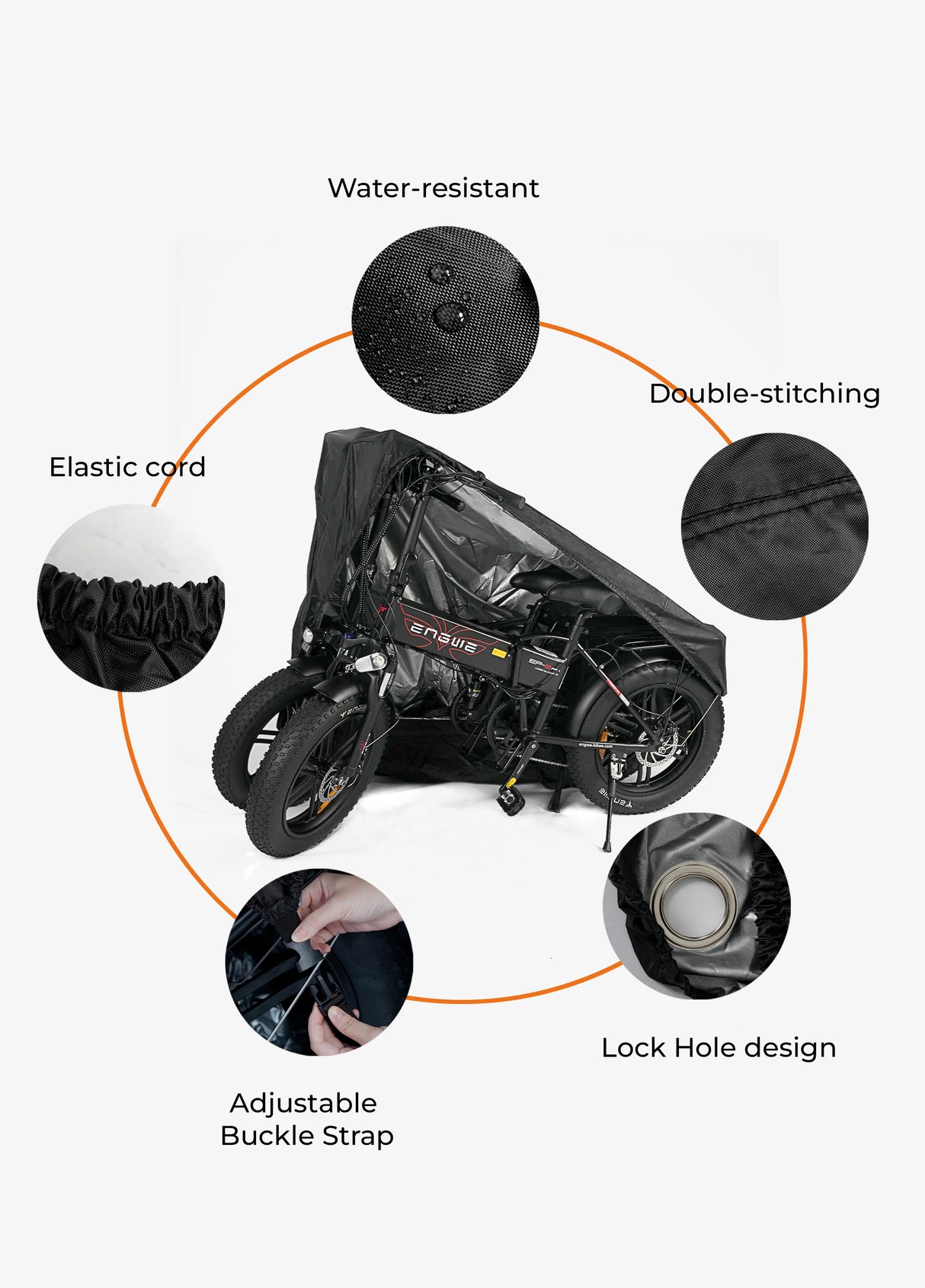 Doppelschichtiges Anti-Pannen-Design, kann auf Elektrofahrrädern abgedeckt werden, wasserdicht