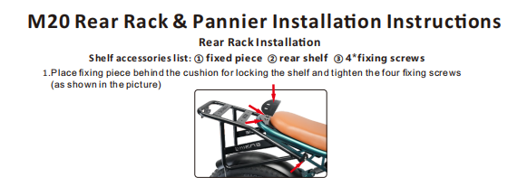 Installationsanleitung für den ENGWE hinteren Gepäckträger