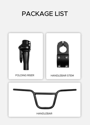 Das Paket beinhaltet Klappriser, Lenker, Lenker.