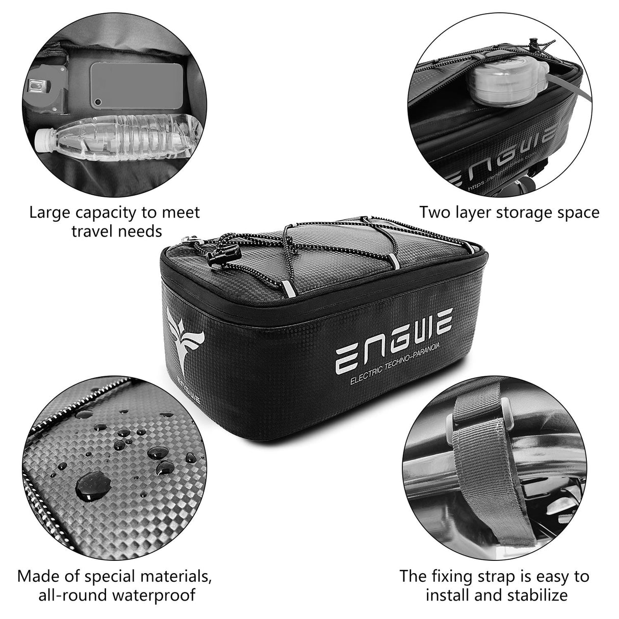 engwe fahrradtasche Rear Rack Bicycle Trunk Carrier Bag 7L