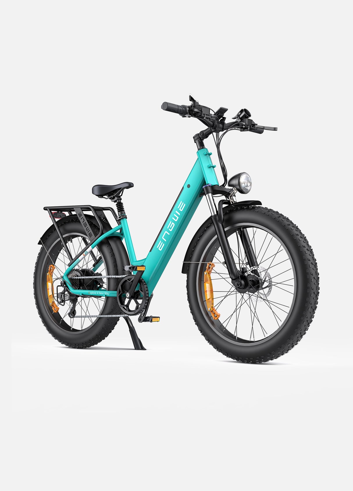 ein step-thru saphirblau Engwe E26 E-Bike